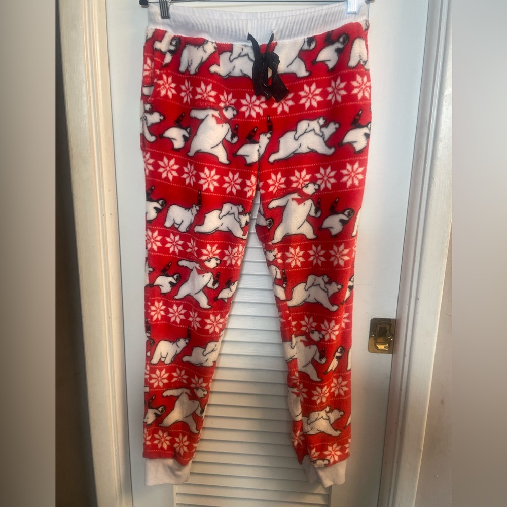 Coca Cola Fleece Lounge PJ Pants w/polar bears, penguins snowflakes size m